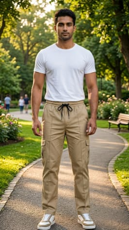 Men’s Premium Black Cargo Trouser – Baggi Casual Pants for Men | Wearex